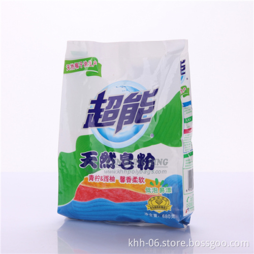High Quality Custom Printed Plastic Gusset Washing Powder Bags